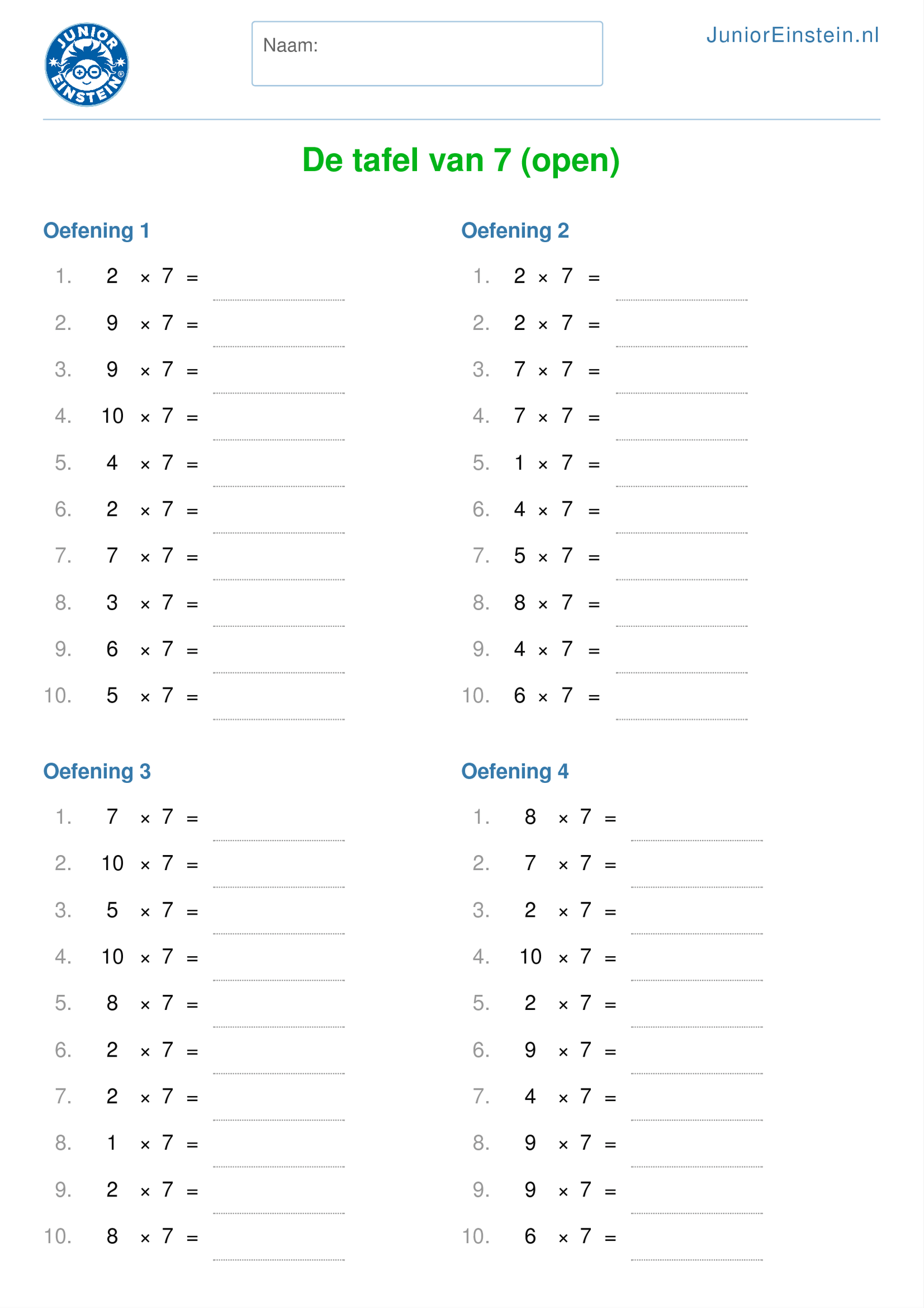 Groep 7 Gratis werkbladen voor rekenen groep 7 downloaden in pdf om te printen ...